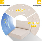 AAAAAcessories Outdoor Deep Seat Cushions, Waterproof, Fade-Resistant Patio Furniture Replacement Cushions, 24" x 24" x 5" + 24" x 13.5", Set of 4, Khaki Beige