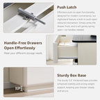 ACCOHOHO Modern Bedroom Set, 3 Pieces Bedroom Furniture Set, Wood 6 Drawer Dresser and Nightstands Set of 2, Chest of Drawers Wide Storage Organizer Cabinet for Bedroom, White
