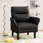 HAOBO Home Modern Black Accent Chair Upholstered PU Leahter Armchair for Bedroom Living Room Chairs Office Chair
