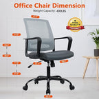 CLATINA Ergonomic Office Chair - Mesh Desk Chair with Lumbar Support, Rolling Comfortable Computer Chairs with Arms for Home Conference, Gray 1 Pack