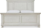 Signature Design by Ashley Robbinsdale Casual Queen Panel Bed, Foundation or Box Spring Required, Wood, 67.75" W x 91.38" D x 60" H, Antiqued White Finish