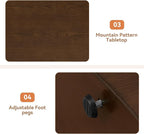 Lift Top Coffee Table for Living Room, Fluted Coffee Tables with Storage, Solid Wood Veneered Modern Accent Tea Center Table for Small Space Apartment (Walnut-38.6''D×26.8''H)