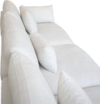 192" Modular Sectional Sofa Cloud Couch,Oversized Linen L-Shaped Sectional Sofa with Deep Seat,U-Shape 8-Seater Couch with Ottoman for Living Room in White