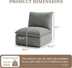 Waterproof Cloud Sectional Couches,High Backrest Down Filled Sofa for Living Room,Modular Sofas Spill & Stain-Resistant Cloud Couch,Detachable Couch Covers,Dark Grey