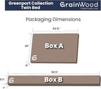 Grain Wood Furniture Greenport Solid Wood Platform Bed, Twin Size, Brushed Walnut
