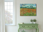 Wieco Art Large Poppy Field June 1890 Canvas Print of Vincent Van Gogh Wall Art Paintings Reproduction Field Pictures Artwork for Wall Decor and Home Decorations