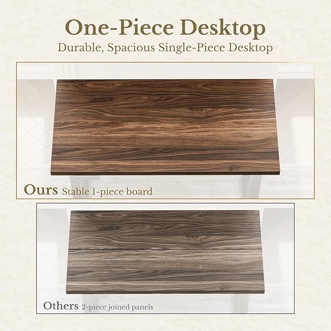 63 Inches L Shaped Standing Desk, Executive Standing Desk with Drawers and File Cabinet, AC/USB, 1.18" Whole-Piece Desktop, Multi-sized Storage Cubby, Privacy Panel, Fluted Computer Desk, Black Walnut
