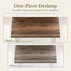 63 Inches L Shaped Standing Desk, Executive Standing Desk with Drawers and File Cabinet, AC/USB, 1.18" Whole-Piece Desktop, Multi-sized Storage Cubby, Privacy Panel, Fluted Computer Desk, Black Walnut