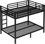 Bellemave Full Over Full Bunk Bed for Adults, Full Size Bunk Beds Frame with Build in Ladder, Black