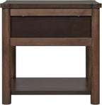 Christopher Knight Home Zeri Bedroom Nightstands Set of 2, Wood Nightstand with Drawers, Small Bedside Table Set of 2, End Table for Living Room, Multipurpose Storage Cabinet, Light Gray + Walnut