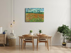 Wieco Art Large Poppy Field June 1890 Canvas Print of Vincent Van Gogh Wall Art Paintings Reproduction Field Pictures Artwork for Wall Decor and Home Decorations