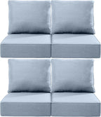 Luxury 24x24x6 Inch Outdoor Chair Cushions Set of 4 - Heavy Duty Water-Resistant Comfy Cushion for Patio Furniture Set Dining Gliding Rocking Chairs Loveseat L-Shape Sofa - Baby Blue