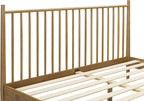 NTC Inno Wooden Bed Frame with Headboard, Solid Oak and Rubber Wood Foundation with Silent Slats and Wood Central Supports, 1000 Lb Capacity, Effortless Assembly, King - Teak Look