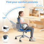 Ergonomic Office Chair Desk Chair Dual-backrest Computer Chair with Flexible Lumbar Support and Adjustable Height, 500lbs Extra Wide Seat with Wheels, for Home & Office Use Blue