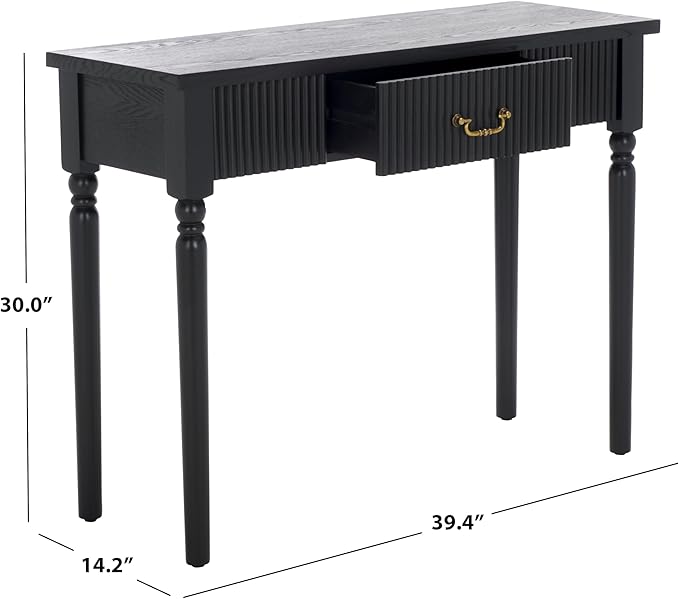 SAFAVIEH Home Collection Hanaka Black 1-Drawer Console Table