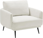 Oversized Accent Chair for Living Room Chairs Reading Arm Chair Comfy Modern Single Sofa Side Chairs with Metal Legs & Soft Cushion for Bedroom, Waiting Room (Polyster Pearl White, Set of 1)