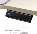 EUREKA ERGONOMIC Aero 55 Inch W Shaped Electric Standing Desk, Height Adjustable Computer Gaming Desk with LED Monitor Shelf, Mouse Pad, Headphone Hook, Cup Holder, Natural Maple