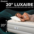 Beautyrest Luxaire, Queen Size Luxury Air Mattress, 20 Inch Height with Cool Vent Top, Smart Auto Shut-Off Pump, Puncture Resistant Ever Firm Fabric with Edge Support
