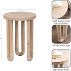 Kate and Laurel Kenzo Modern Wooden Round Side Table; 14 x 14 x 20; Light Natural; Transitional Wood End Table for Use as Bedroom Nightstand or Living Room Accent Table