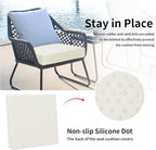Easy-Going Waterproof Patio Cushion Covers 24x24x4 inch 4 Pack Replacement Non-Slip Outdoor Seat Cushion Slipcover with Zipper. Cream