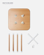 Lalo The Play Kit - Kids Table & Chairs Set with Sustainably Sourced Wood Table & 2 Non-Toxic Bucket Seat Chairs - Safe & Comfortable - Natural/Sage