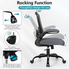 FelixKing Office Chair, Ergonomic Desk Chair Breathable Mesh Chairs Adjustable High Back Lumbar Support Flip-up Armrests, Executive Rolling Swivel Comfy Computer Chairs Home Office Dark Gray