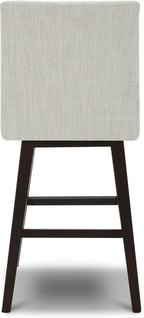 CHITA Bar Height Swivel Barstool with Back Set of 2, FSC Certified Upholstered Bar Stool, 30.7" H Seat Height, Fabric in Ivory