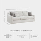 Signature Design by Ashley Maitelynn Contemporary Sofa with Accent Pillows, Reversible Cushions and Sloped Arms, Light Gray
