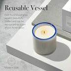LAFCO New York Signature Candle, Fog & Mist - 15.5 oz - 90-Hour Burn Time - Reusable, Hand Blown Glass Vessel - Made in the USA