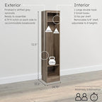 Prepac Narrow Coat Rack Freestanding Hall Tree with 3 Hooks, Entryway Furniture for Coat and Shoe Storage, Entryway Organization with an Adjustable Shelf, 14.75"W x 72.5"H x 15.5"D, Drifted Gray