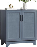 Rattan Cabinet, Sideboard Storage Cabinet with 2 Doors Buffet Cabinet with Adjustable Shelf Large Space, Kitchen Sideboard Buffet for Entryway Hallway