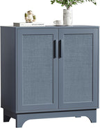 Rattan Cabinet, Sideboard Storage Cabinet with 2 Doors Buffet Cabinet with Adjustable Shelf Large Space, Kitchen Sideboard Buffet for Entryway Hallway