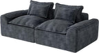 Hobestluk 87" Cloud Sectional Couch Loveseat with Deep Seat 2-Seater with Removable Cover Large Sofa Couch for Living Room (Blue Grey, Loveseat Sofa)