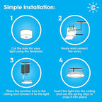 GE Cync Reveal HD+ Smart LED Wafer Downlight, Color Changing LED Downlight, 4in, Matter Compatible (3 Pack)