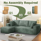 108” Cloud Sectional Couch, Modular Sectional Sofa with Deep Seat, Corduroy Boneless Couches with Chaise for Living Room Bedroom, No Assembly Required