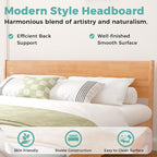 King Size Bed Frame and Headboard, Malaysian Oak King Bed Frame with Storage, Modern Platform Bed Frame with Headboard, No Box Spring Needed, Easy Assembly, Rustic Pine