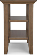 SIMPLIHOME Acadian 14-inch Wide Solid Wood Narrow End Table in Rustic Natural Aged Brown, Transitional-Style Side Table for Living Room, Bedroom, or Family Room with 2 Open Shelves