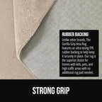 GORILLA GRIP Slip Resistant Soft Washable Stain Resistant Area Rug, 5x7, Plush Thick Carpet for Bedroom Living Room, No Shed Floor Rugs, Pet Friendly, Dorm Essentials, Kid Nursery Home Decor, Ivory