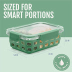 Ello Duraglass 3.4 Cup Meal Prep Sets 10Pc, 5 Pack Set- Glass Food Storage Container with Silicone Sleeve and Airtight BPA-Free Plastic Lids, Dishwasher, Microwave, and Freezer Safe, Olive Tree