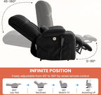 Power Lift Recliner Chair for Adults Oversized Infinite Position Lift Chair for Elderly W/Massage & Heat, Lay Flat Recliner Chair, One-Touch Reset, Cup Holders, Lumbar Pillow, Fabric (Premium, Grey)