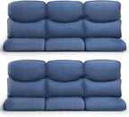 Patio Chair Cushions 6 Packs - Outside High Back Thick Water-Resistant Cushion 22x24 for Outdoor Glider Rocking Chairs Loveseat 3-Seater Couch Sofa – Blue/Crescent