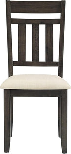 Crosley Furniture Hayden Modern Farmhouse Slat Back Wood Dining Chairs Set of 2, Slate/Crème