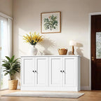 White Buffet Storage Cabinet with 4 Door, 49" W Coffee Bar Cabinet, Kitchen Buffet Sideboard for Living Room, Kitchen