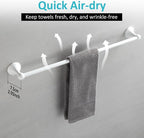 BGL Bathroom Accessories Set, White Paint Expandable Towel Bar 4-Piece Bathroom Accessory Set Wall Mounted Towel Ring Robe Hook Toilet Paper Holder Towel Holder