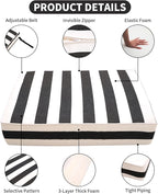 Outdoor Seat Cushions Set for Patio Furniture Deep Seating Patio Cushion Set Weather-Resistant Thick Cushions 25.6" W x 25.6" D x 5”T,Black Stripes