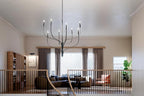 KICHLER Livadia 8-Light Chandelier, Soft Modern-Light in Black, for Foyer, Great Room, or Vaulted Dining or Bedroom (47.75" x 47.75"), 52675BK
