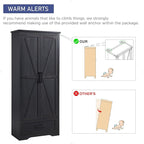 Farmhouse Kitchen Pantry Cabinet - 72" Tall Large Wood Kitchen Storage Cabinets with Adjustable Shelves & 2 Barn Doors & Drawer, Versatile Storage for Dining Room, Bathroom, Living Room, Antique Black