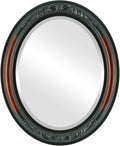 OVALCREST Oval Beveled Wall Mirror for Home Decor - Florence Style - Rosewood - 34" x 28"