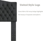 Queen Headboard Only, Upholstered Headboard for Adjustable Bed Linen Tufted Queen/Full Size Wall Mounted Head Board with Solid Wood Legs Head Board, Dark Gray
