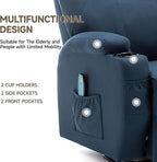 Recliner Chair, Rocking Chair with Heat and Massage, Swivel Recliner Chairs for Adults, Rocker Manual Recliner with Remote Control and Cup Holder for Living Room, Bedroom